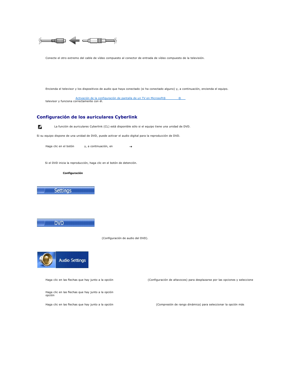 Configuración de los auriculares cyberlink | Dell Precision M20 User Manual | Page 23 / 123