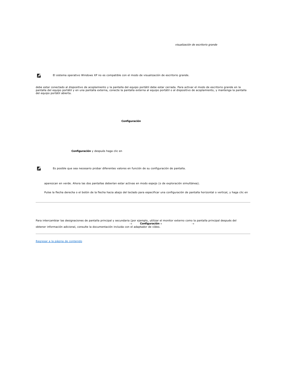 Modo de pantalla de escritorio grande, Cambio entre pantallas principales y secundarias, Windows 2000 | Dell Precision M20 User Manual | Page 32 / 123