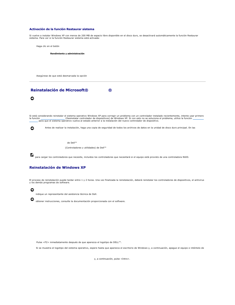 Reinstalación de microsoft, Windows® xp, Reinstalación de microsoft® windows® xp | Antes de empezar, Reinstalación de windows xp | Dell Precision M20 User Manual | Page 37 / 123