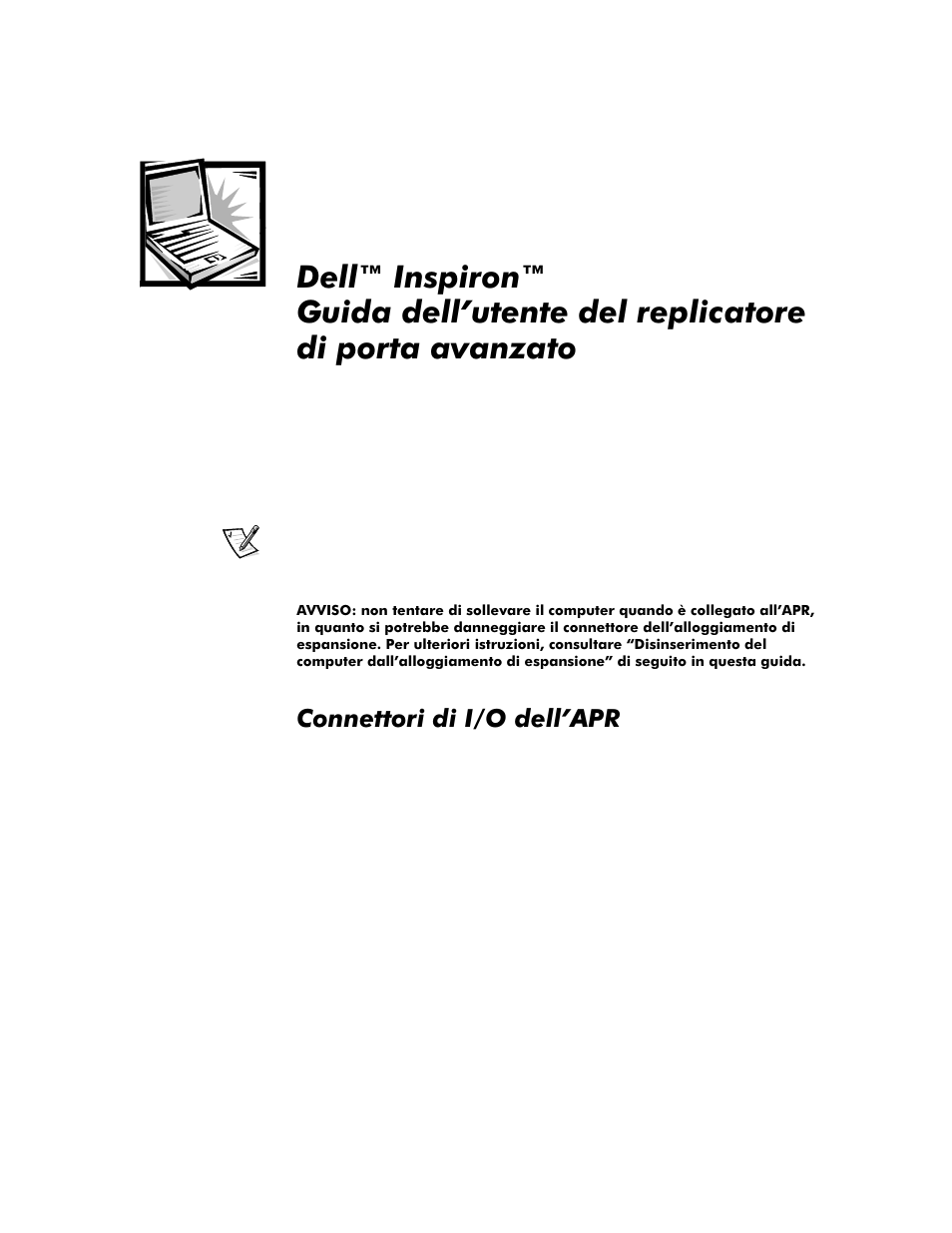 Connettori di i/o dell’apr, Connettori di i/o dell’apr -1 | Dell Inspiron 8200 User Manual | Page 99 / 158