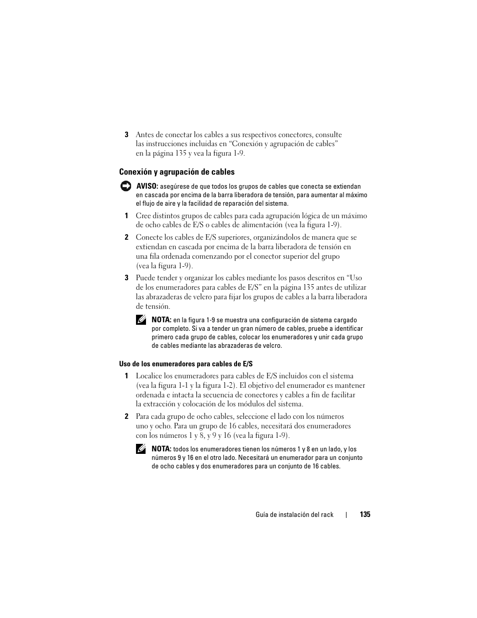 Conexión y agrupación de cables | Dell POWEREDGE M1000E User Manual | Page 137 / 144