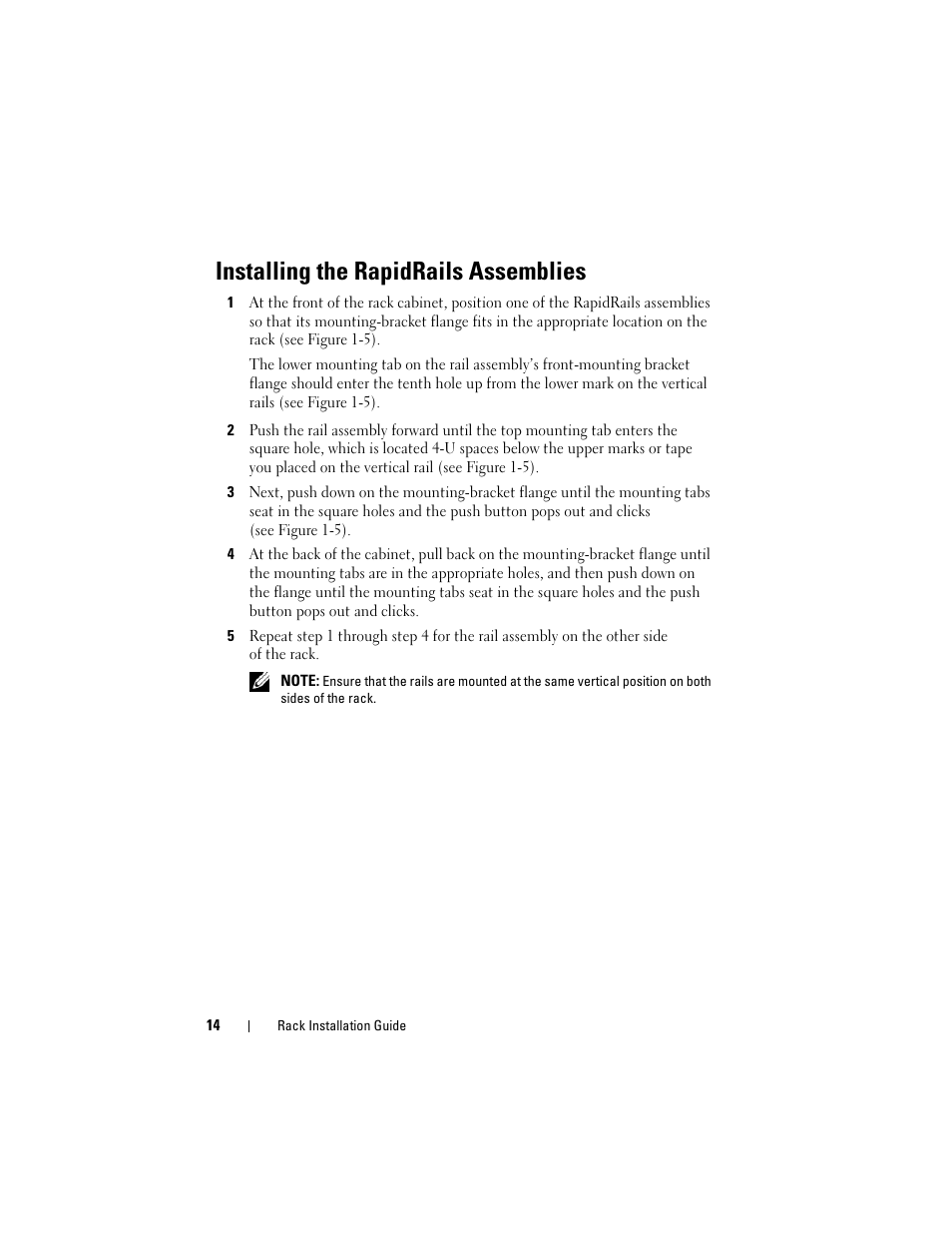 Installing the rapidrails assemblies | Dell POWEREDGE M1000E User Manual | Page 16 / 144