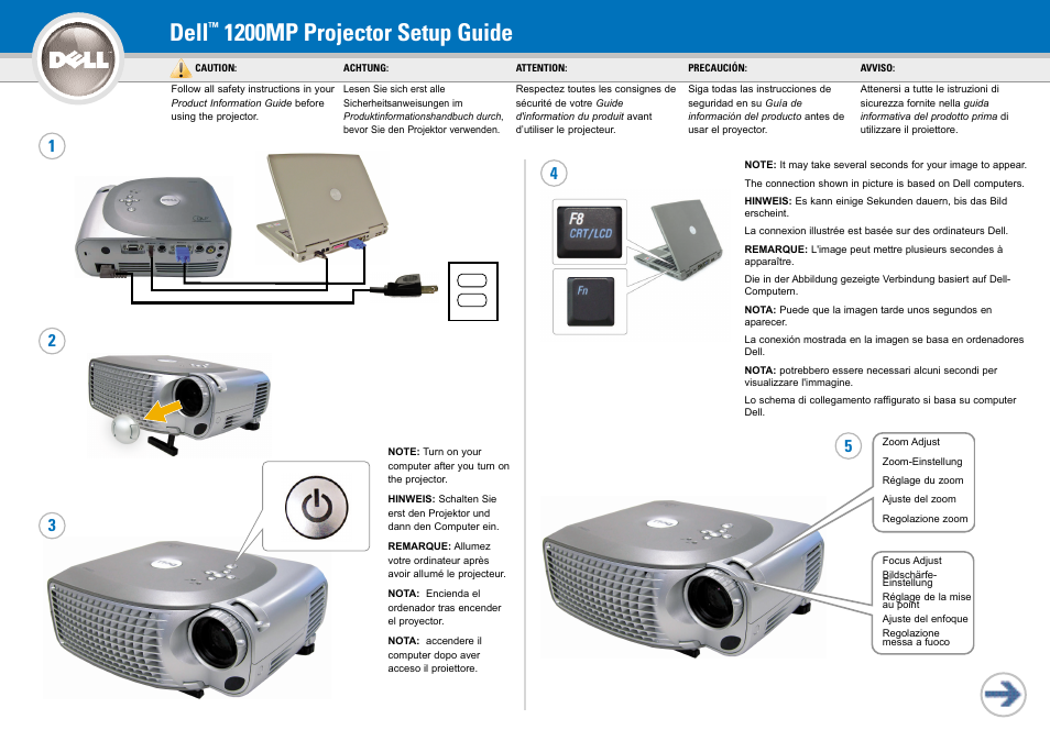 Dell Projector 1200MP User Manual | 2 pages