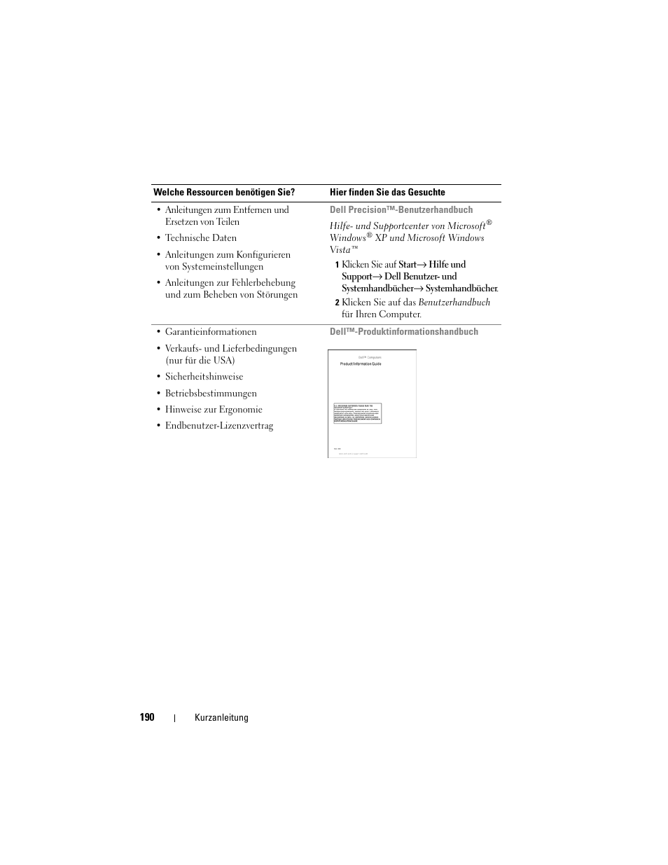 Dell Precision T7400 (Late 2007) User Manual | Page 190 / 380