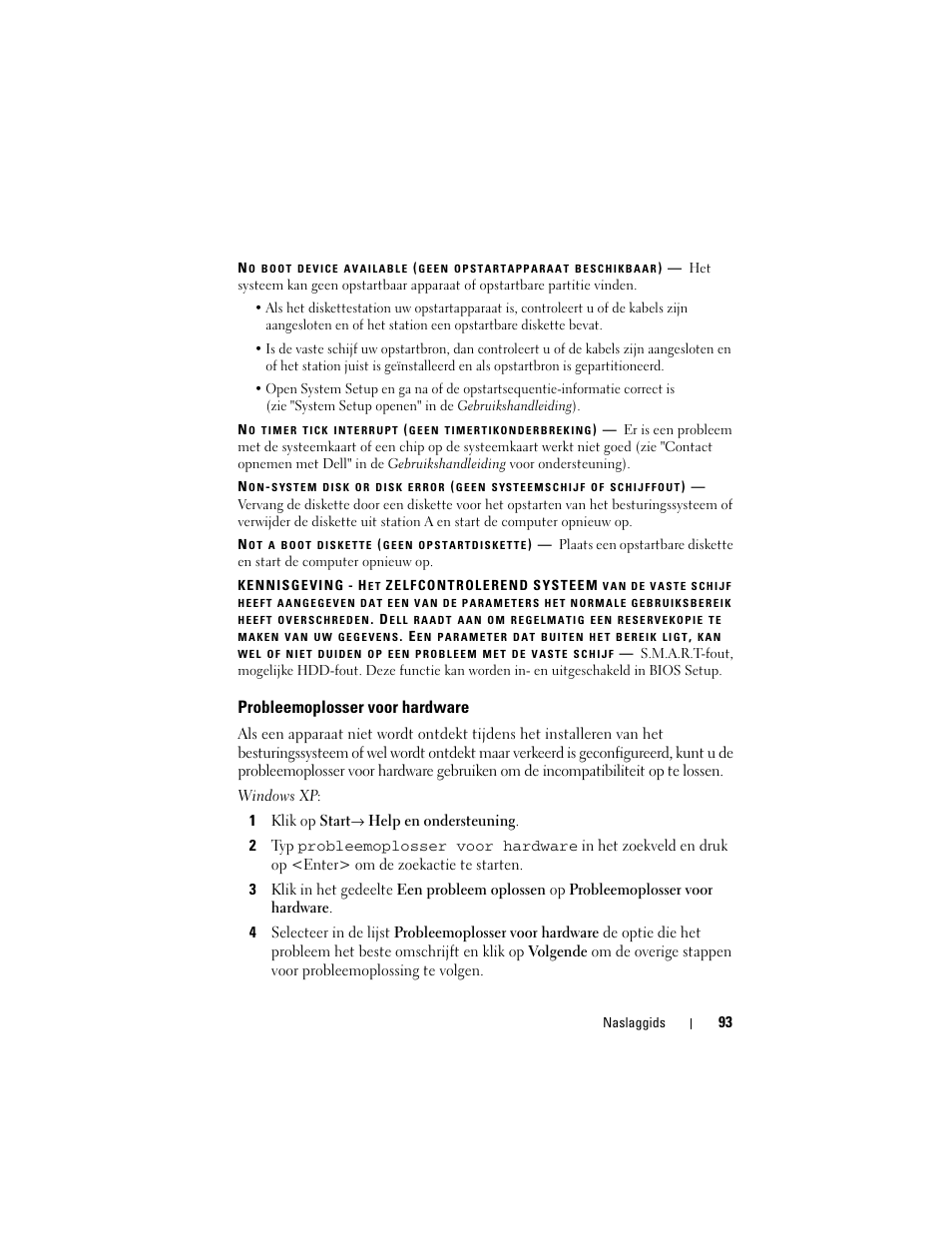 Probleemoplosser voor hardware | Dell Precision T7400 (Late 2007) User Manual | Page 93 / 380