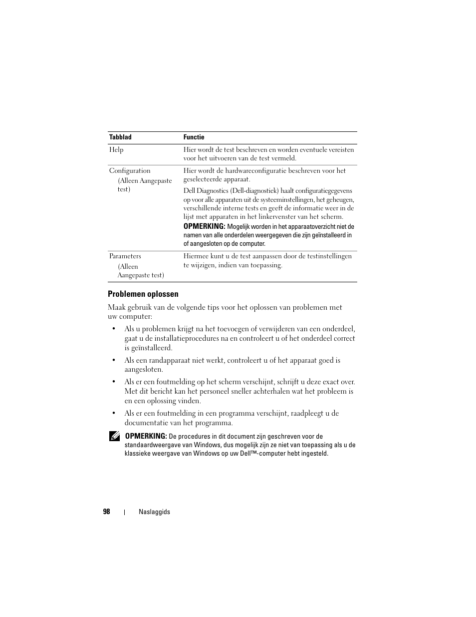 Problemen oplossen | Dell Precision T7400 (Late 2007) User Manual | Page 98 / 380