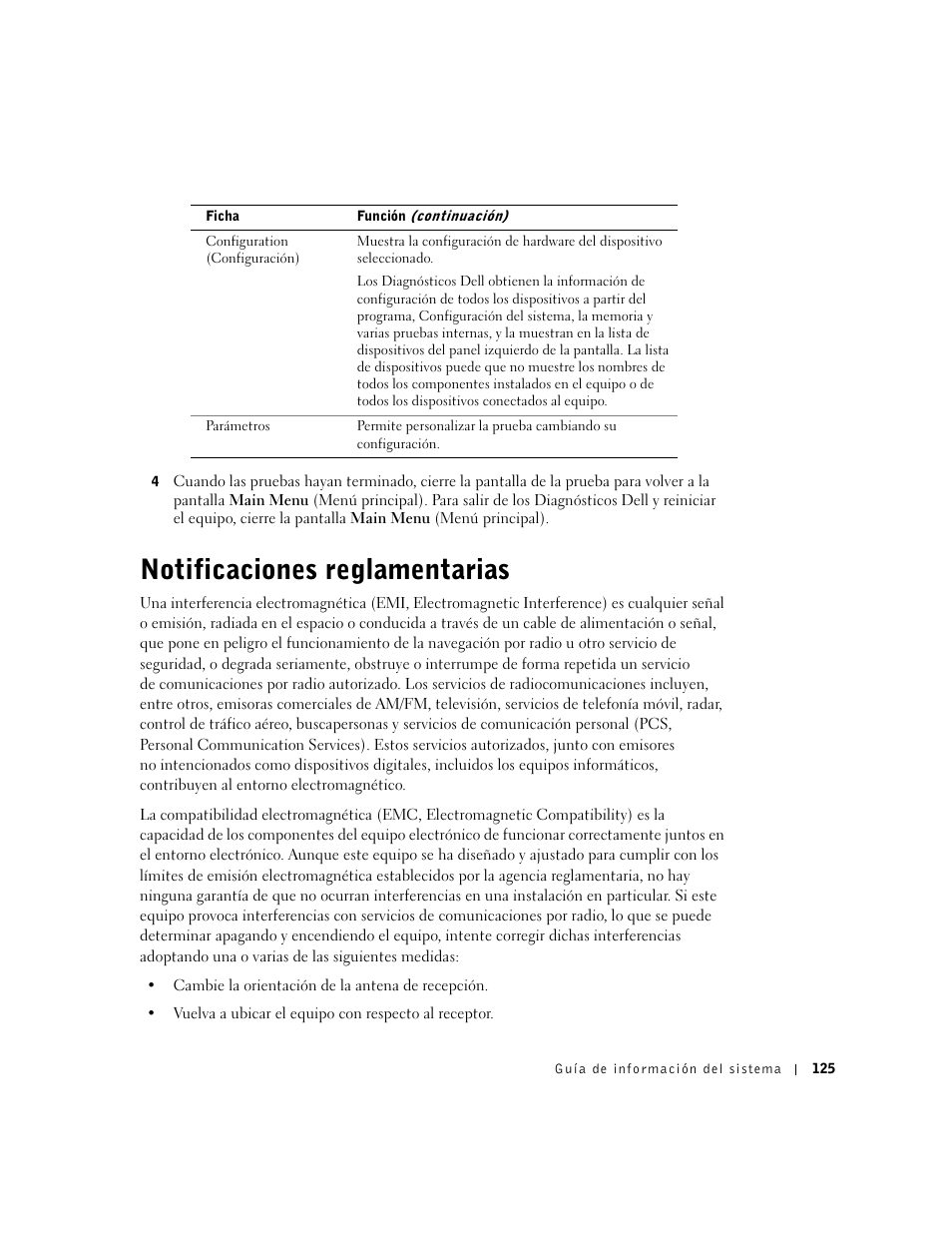 Notificaciones reglamentarias | Dell Latitude X300 User Manual | Page 127 / 138