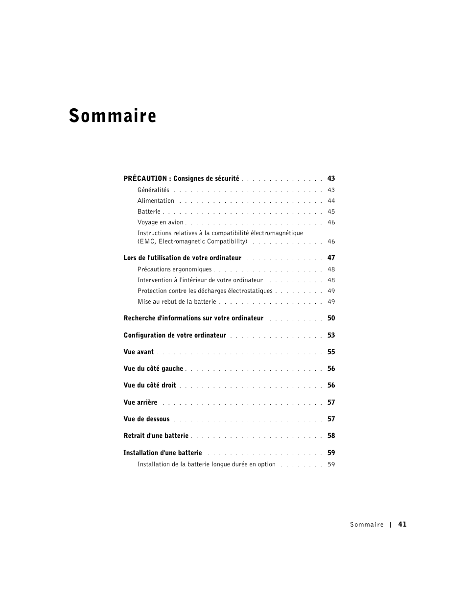 Sommaire | Dell Latitude X300 User Manual | Page 43 / 138