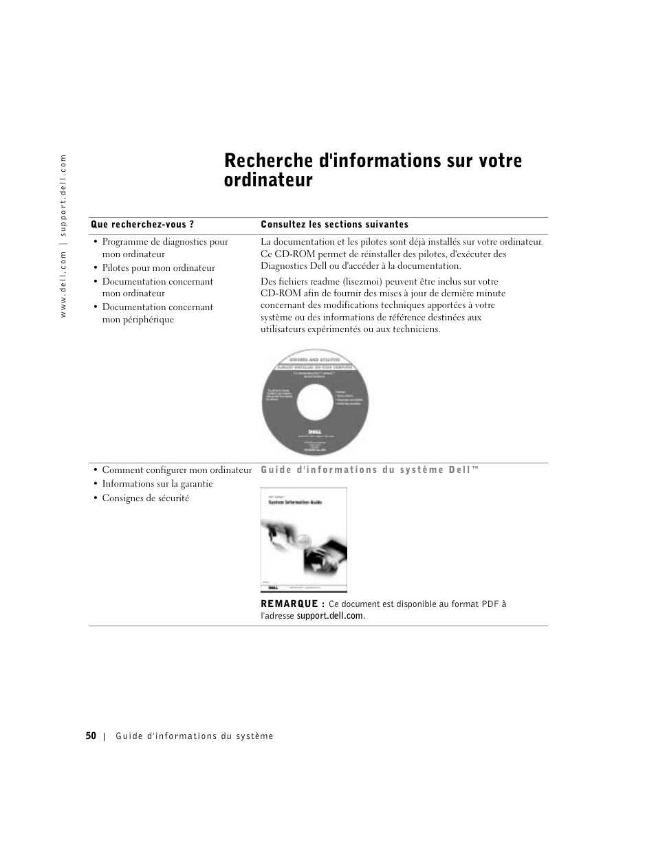 Recherche d'informations sur votre ordinateur | Dell Latitude X300 User Manual | Page 52 / 138