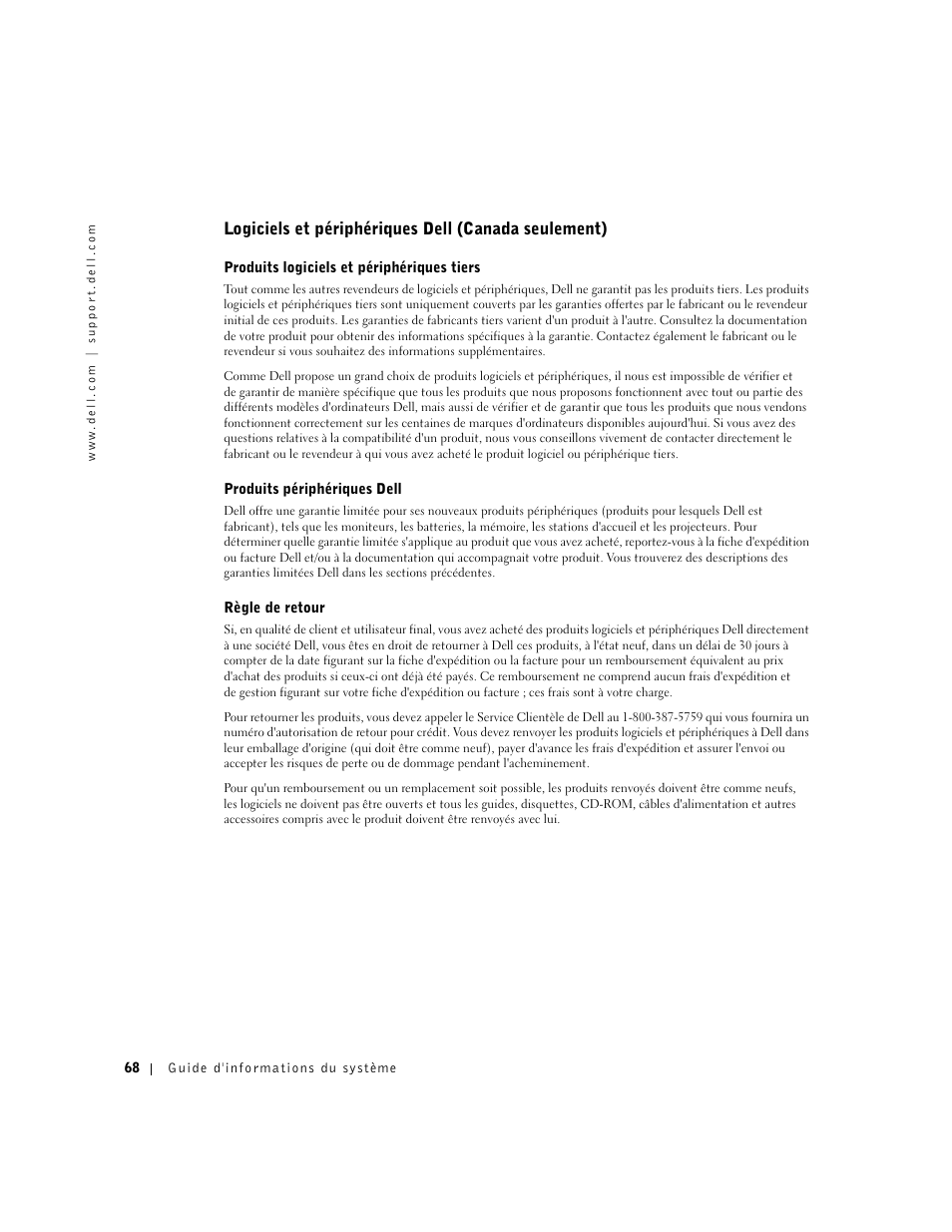 Logiciels et périphériques dell (canada seulement) | Dell Latitude X300 User Manual | Page 70 / 138