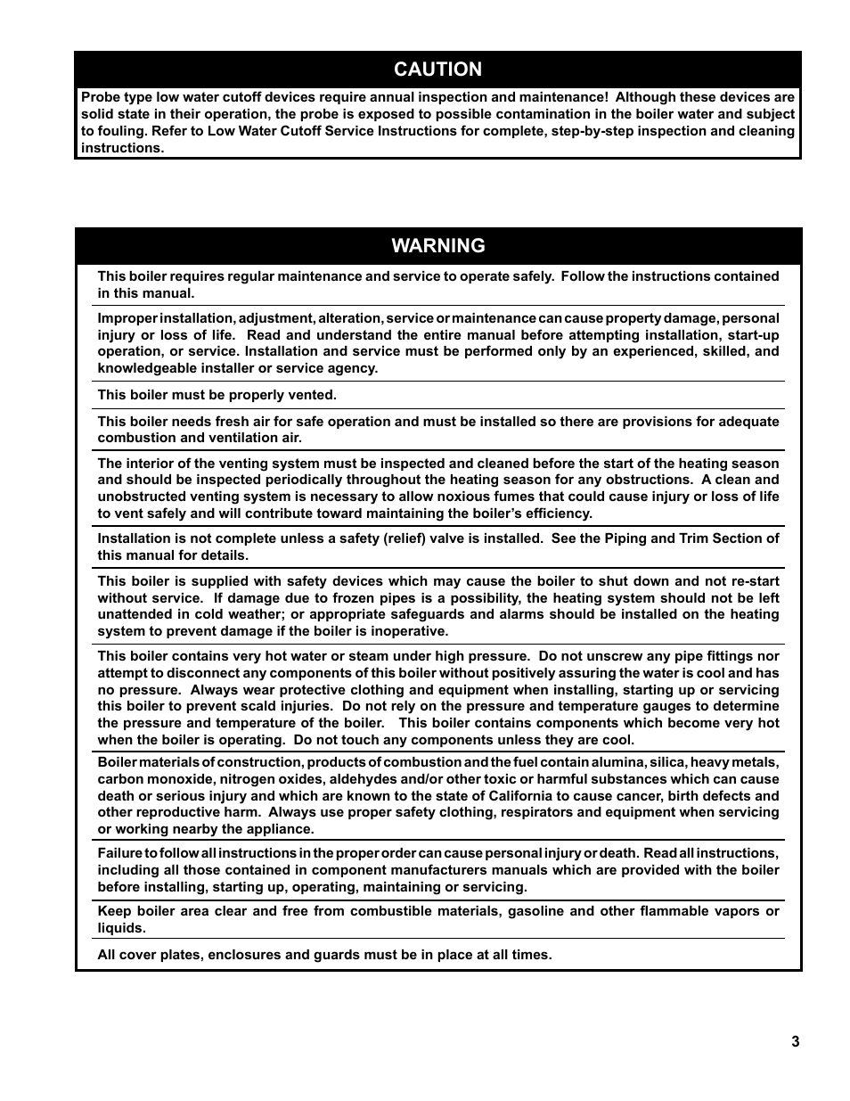 Caution, Warning | Burnham Independence IN10 User Manual | Page 3 / 92