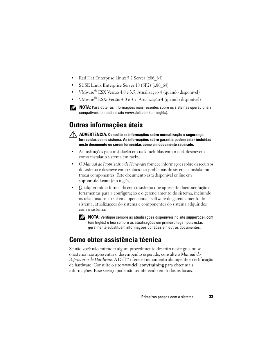 Outras informações úteis, Como obter assistência técnica | Dell PowerEdge T610 User Manual | Page 35 / 54