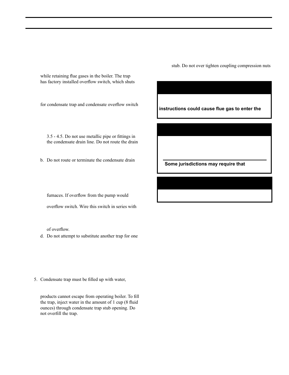 V. condensate disposal, Warning, Caution | Notice | Burnham ALP150 User Manual | Page 29 / 100