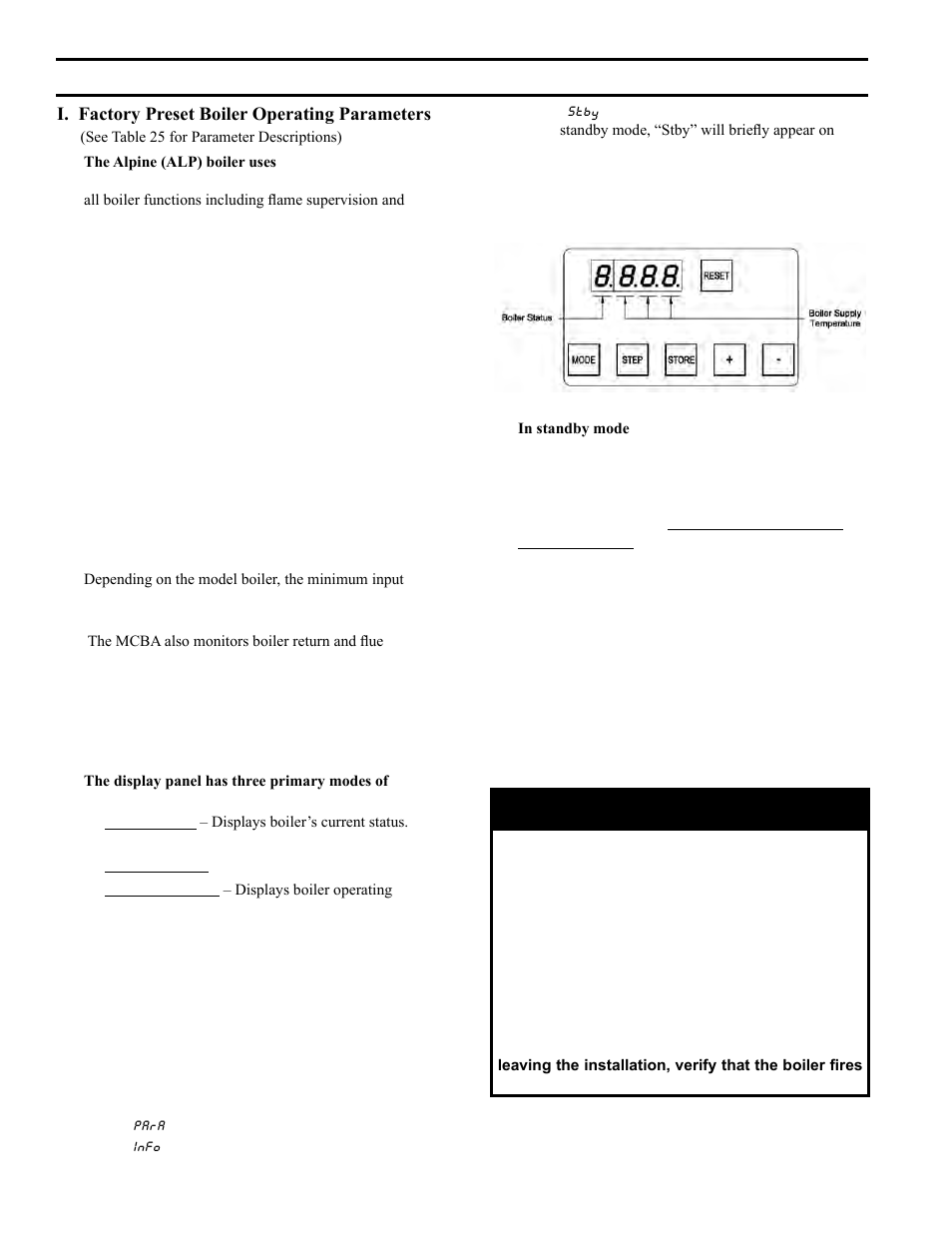 Xii. operation, Warning | Burnham ALP150 User Manual | Page 72 / 100