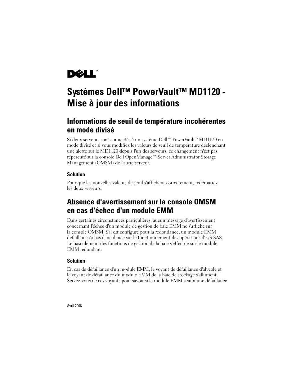 Solution | Dell PowerVault MD1120 User Manual | Page 5 / 14