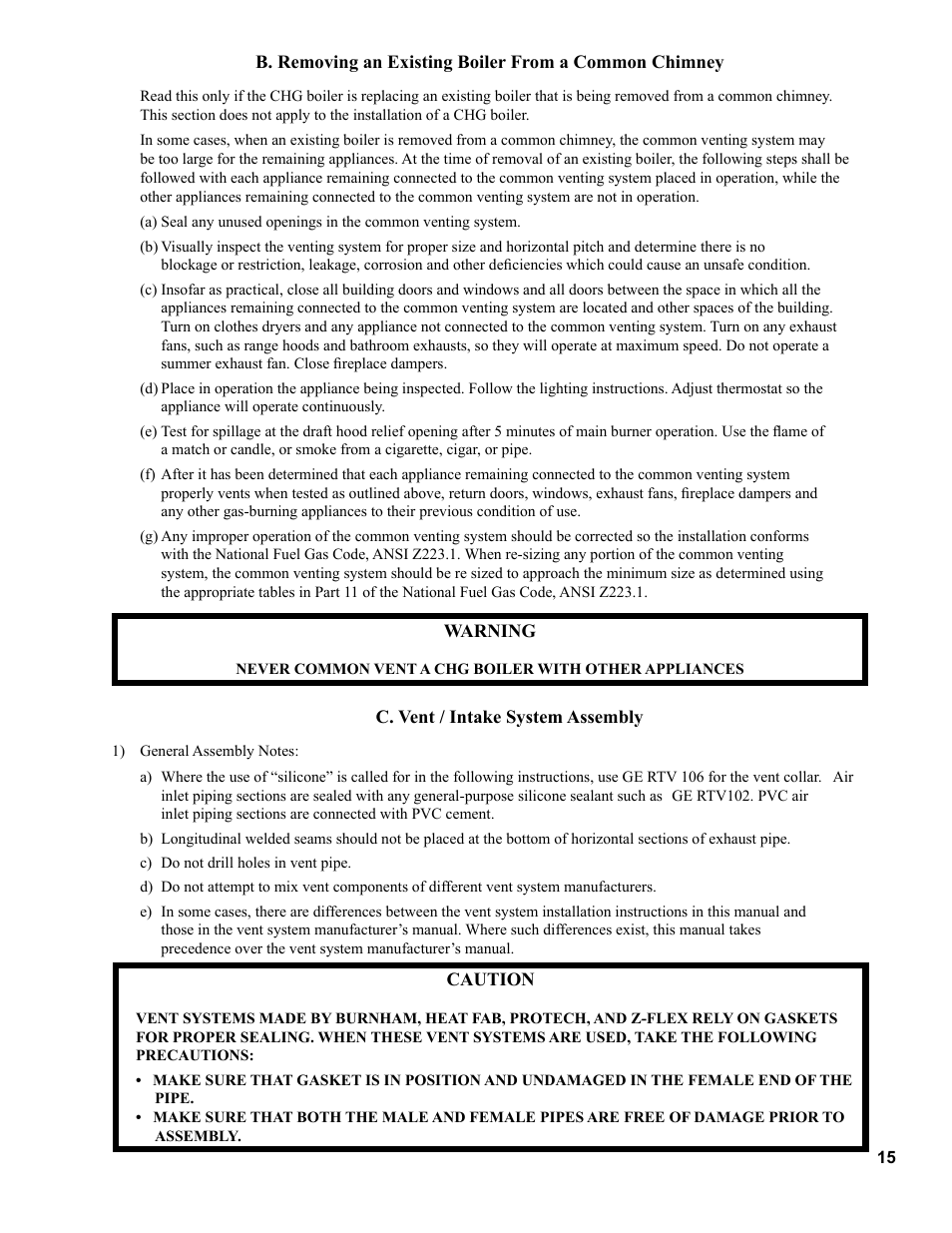 Burnham CHG225 User Manual | Page 15 / 72