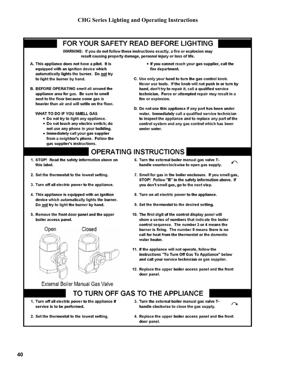 Burnham CHG225 User Manual | Page 40 / 72
