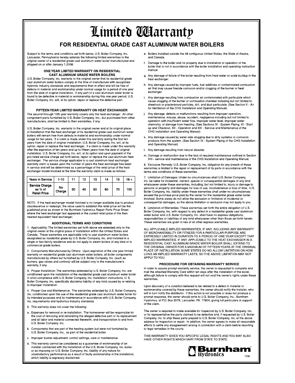 Burnham CHG225 User Manual | Page 72 / 72