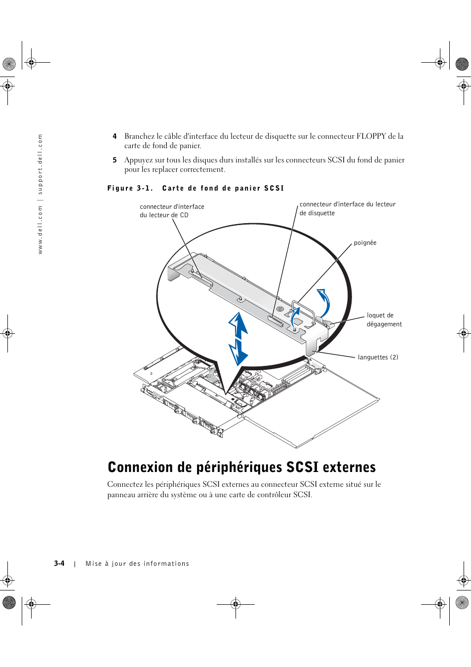 Connexion de périphériques scsi externes | Dell PowerEdge 1750 User Manual | Page 24 / 72