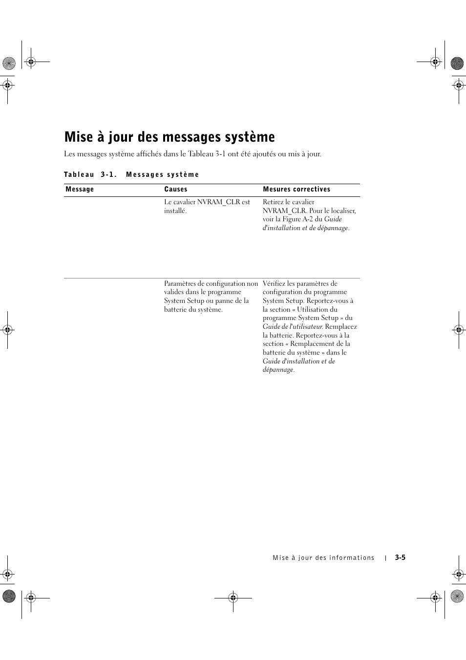 Mise à jour des messages système | Dell PowerEdge 1750 User Manual | Page 25 / 72