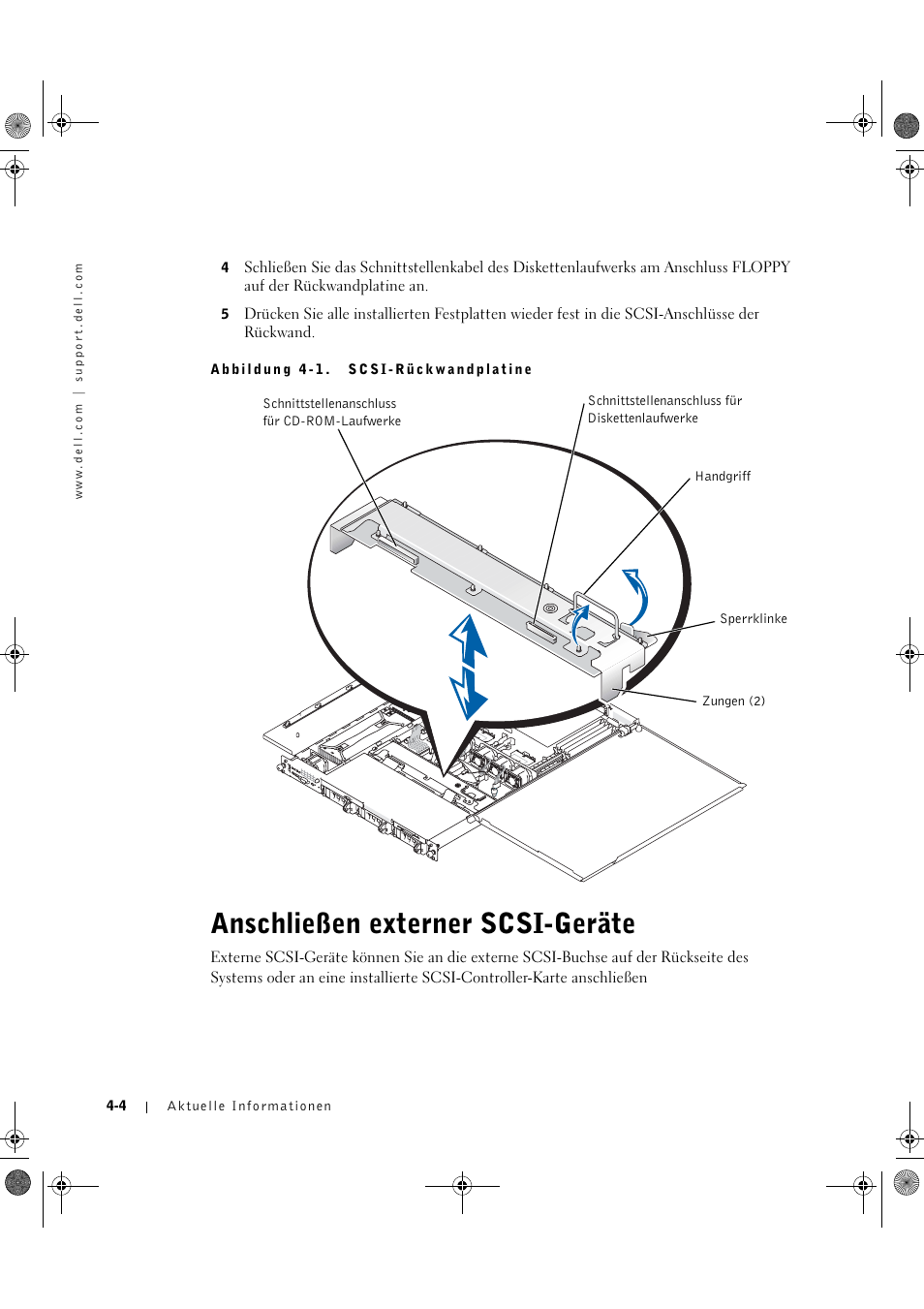 Anschließen externer scsi-geräte | Dell PowerEdge 1750 User Manual | Page 34 / 72