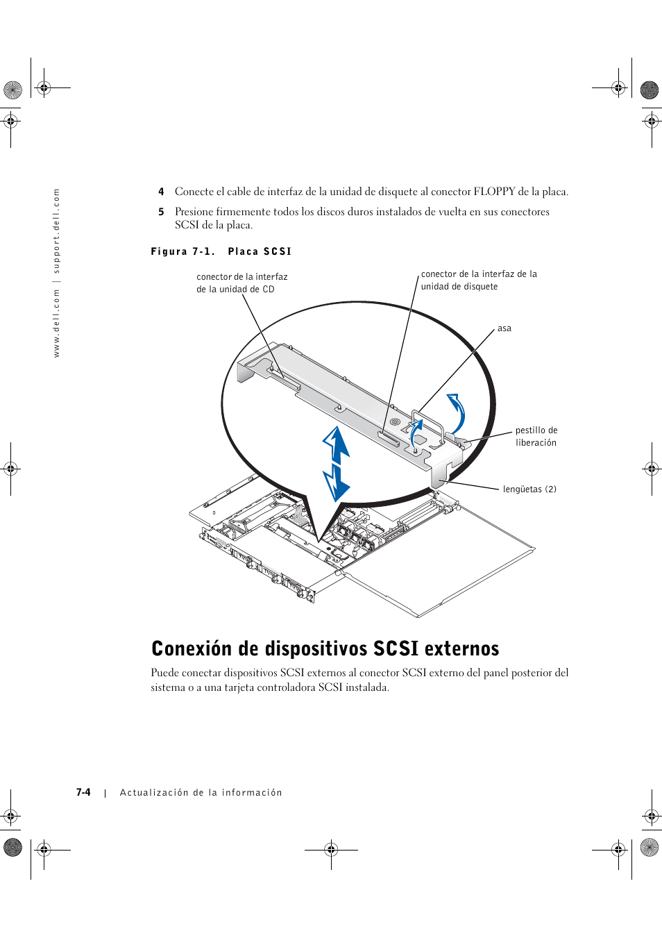 Conexión de dispositivos scsi externos | Dell PowerEdge 1750 User Manual | Page 60 / 72