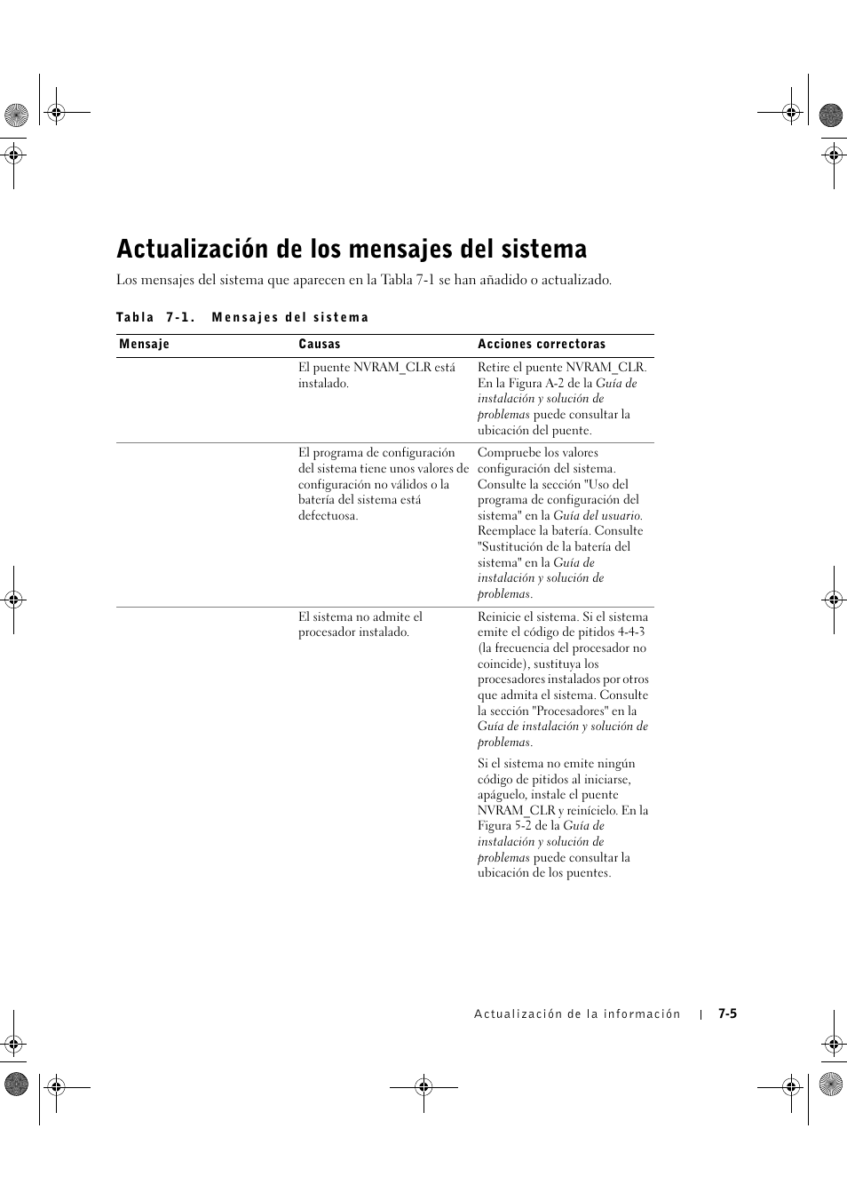 Actualización de los mensajes del sistema | Dell PowerEdge 1750 User Manual | Page 61 / 72