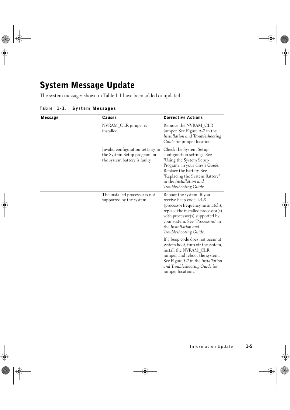 System message update | Dell PowerEdge 1750 User Manual | Page 9 / 72