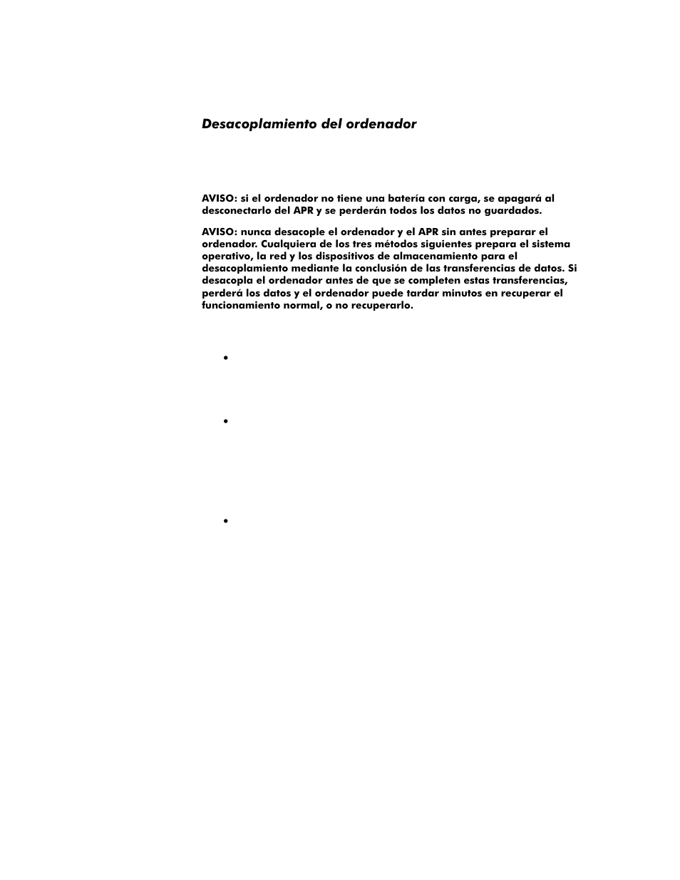 Desacoplamiento del ordenador, Desacoplamiento del ordenador -6 | Dell Inspiron 8100 User Manual | Page 138 / 158