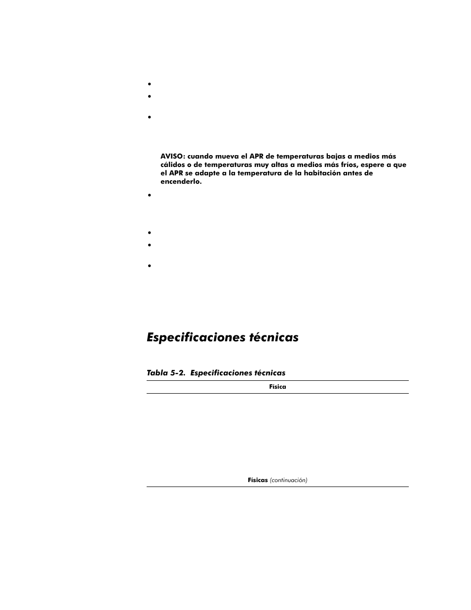 Especificaciones técnicas, Especificaciones técnicas -9, Tabla 5-2 | Dell Inspiron 8100 User Manual | Page 141 / 158