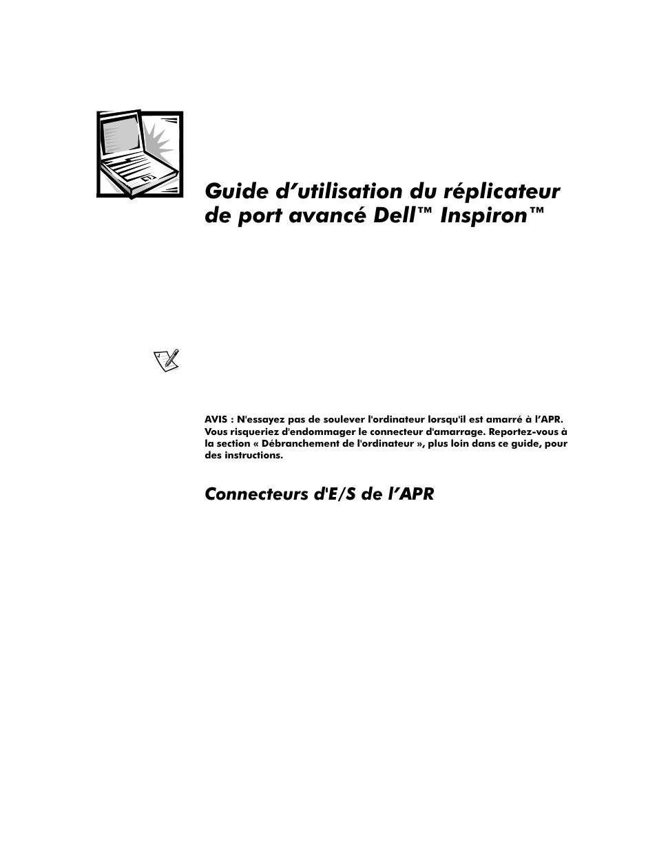 Connecteurs d'e/s de l’apr, Connecteurs d'e/s de l’apr -1 | Dell Inspiron 8100 User Manual | Page 35 / 158