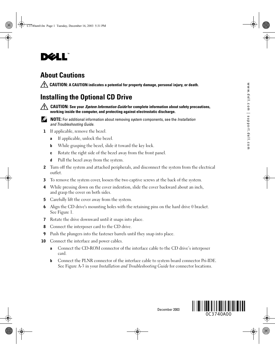 Dell PowerEdge 750 User Manual | 28 pages