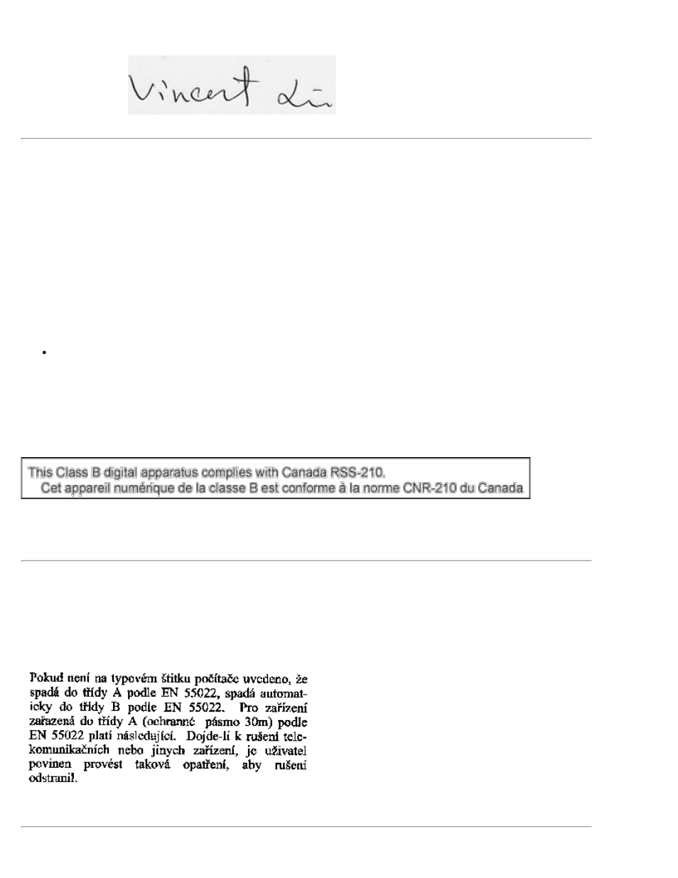 Canadian regulatory information (canada only), En 55022 compliance (czech republic only) | Dell Projector 2300MP User Manual | Page 41 / 55