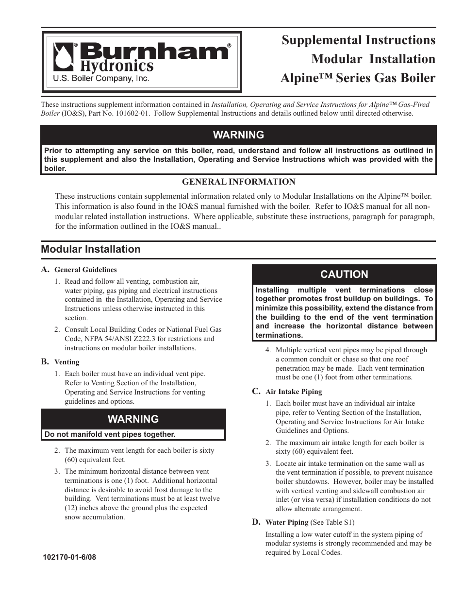 Burnham ALP285 User Manual | 3 pages