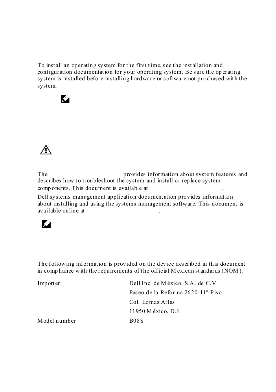 Complete the operating system setup, Other information you may need, Nom information (mexico only) | Dell PowerEdge C6220 II User Manual | Page 13 / 64
