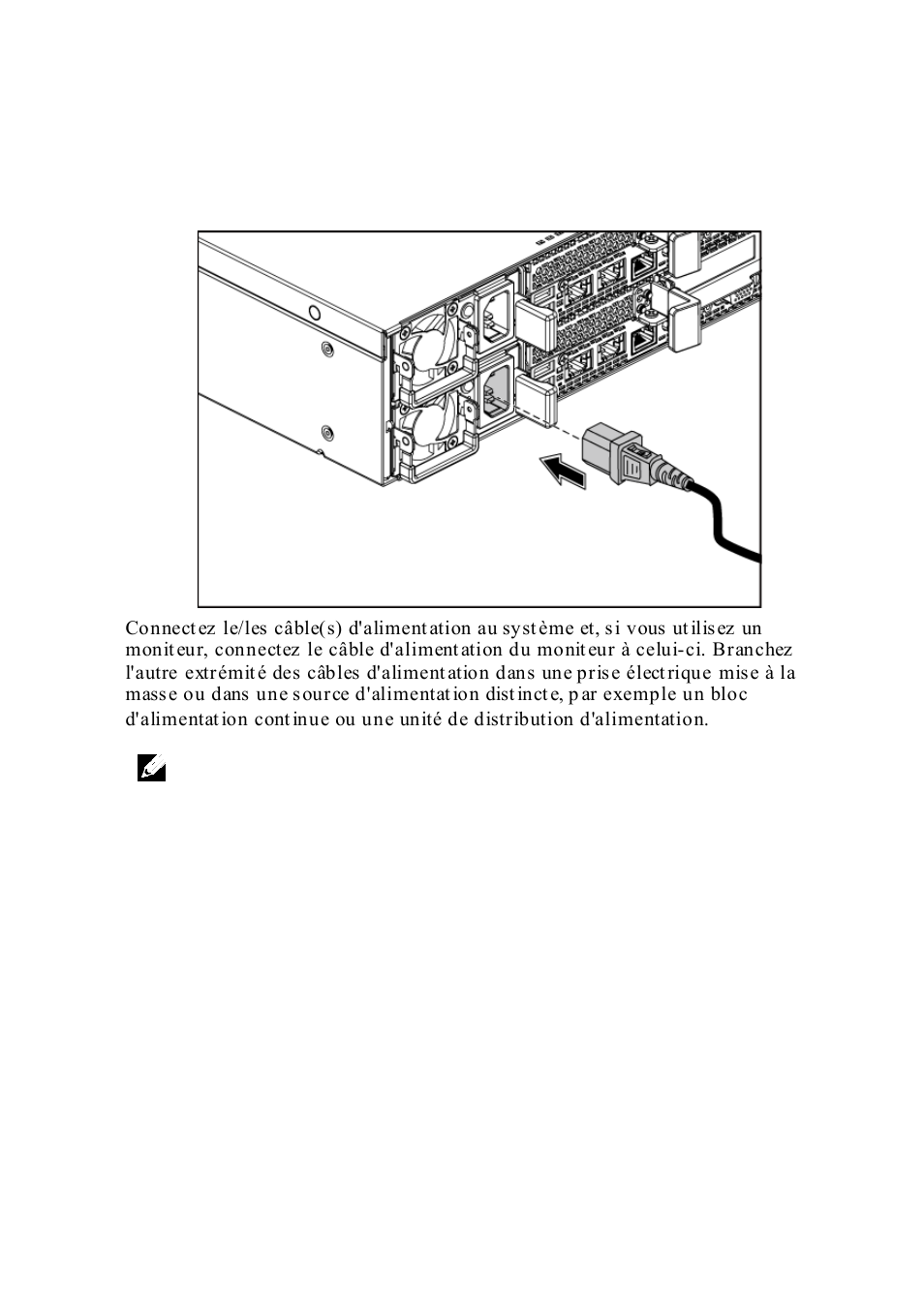 Connexion des câbles d'alimentation | Dell PowerEdge C6220 II User Manual | Page 25 / 64