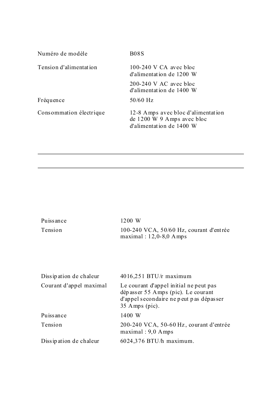 Caractéristiques techniques | Dell PowerEdge C6220 II User Manual | Page 28 / 64