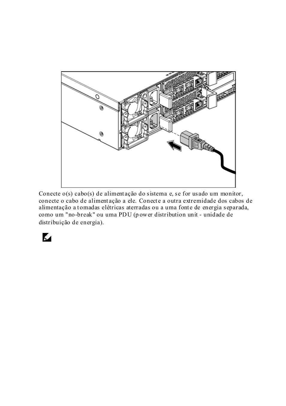 Conexão do(s) cabo(s) de alimentação | Dell PowerEdge C6220 II User Manual | Page 39 / 64