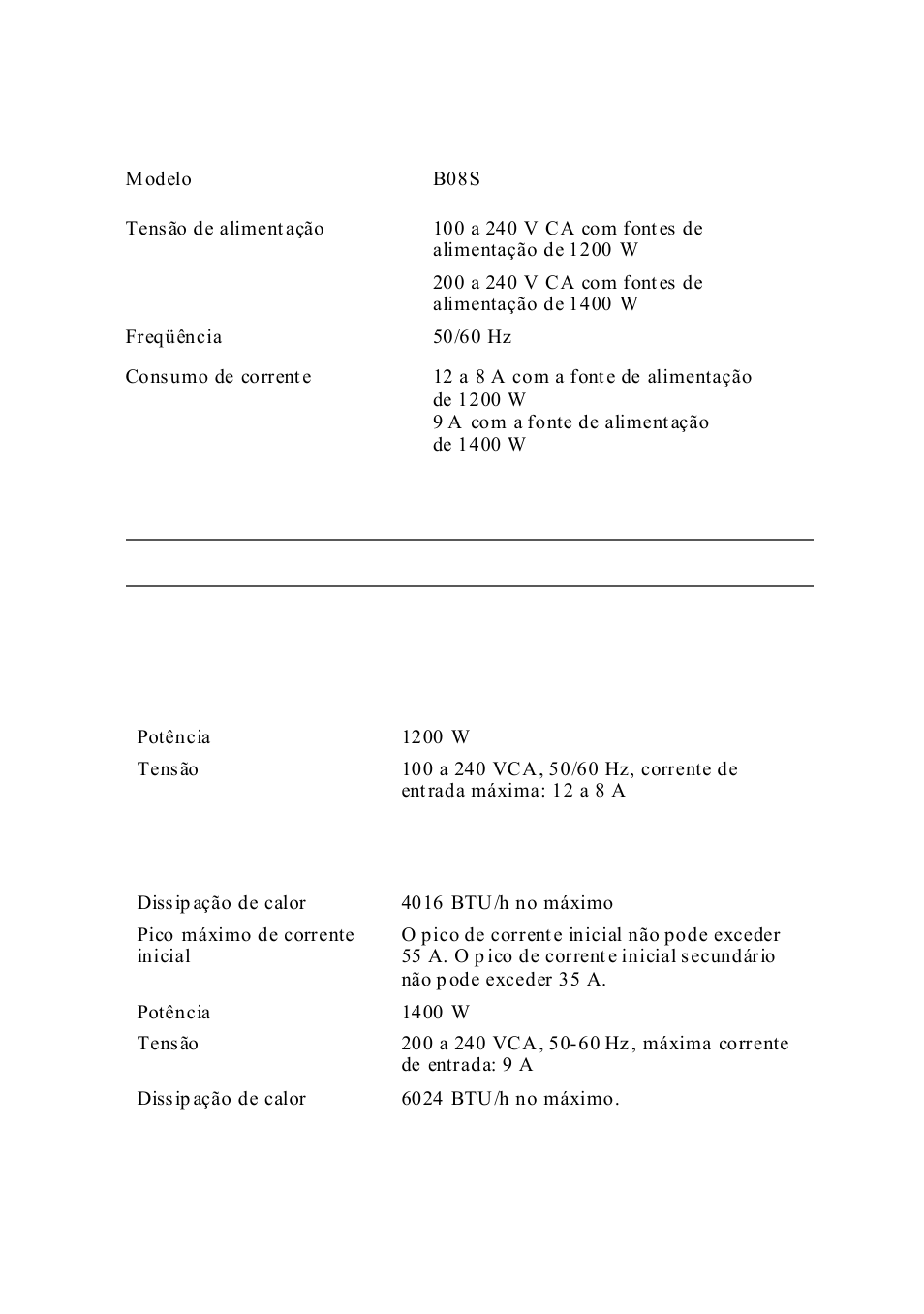 Especificações técnicas | Dell PowerEdge C6220 II User Manual | Page 42 / 64
