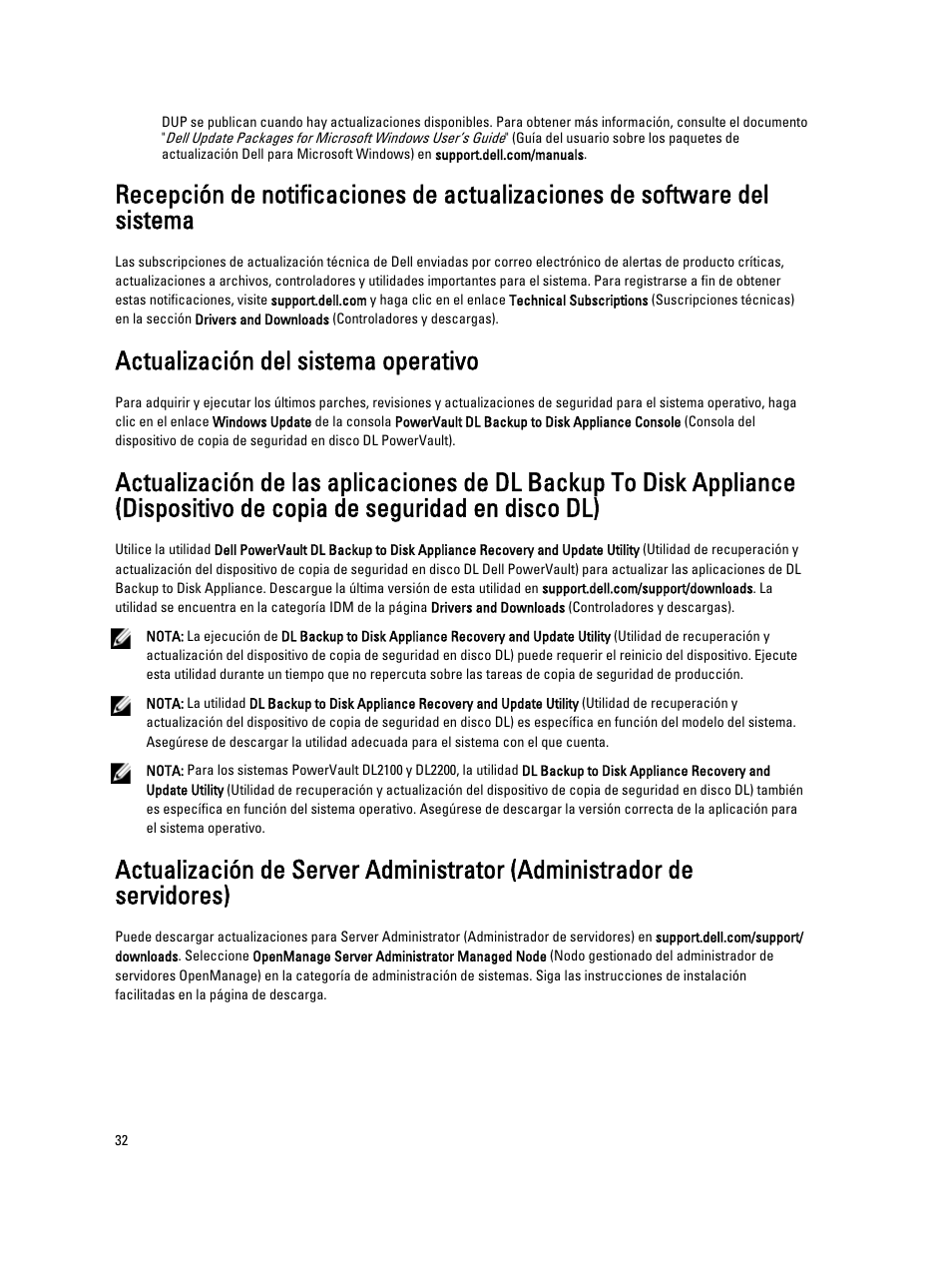 Actualización del sistema operativo | Dell PowerVault DL2200 CommVault User Manual | Page 32 / 65