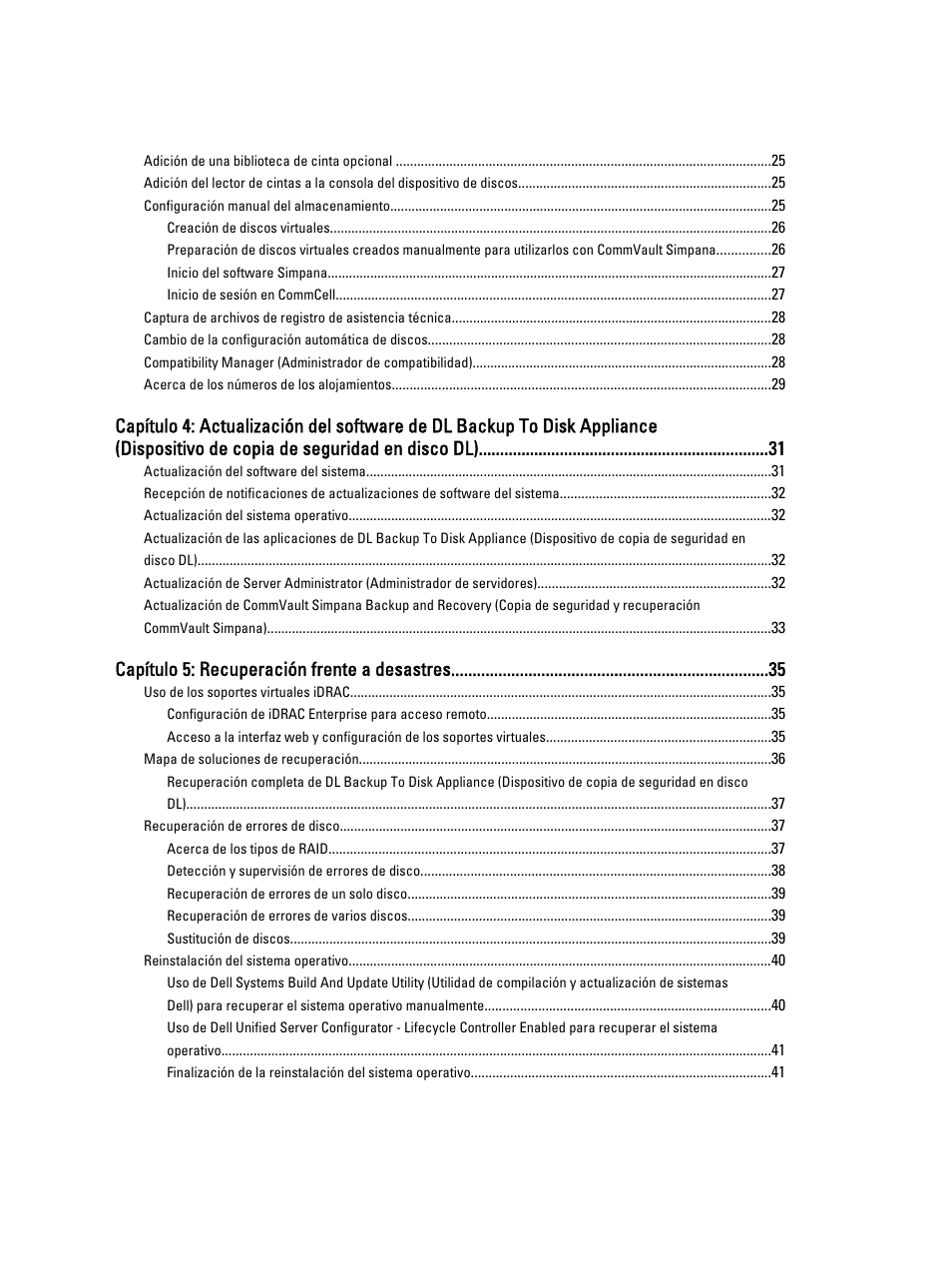 Capítulo 5: recuperación frente a desastres | Dell PowerVault DL2200 CommVault User Manual | Page 4 / 65