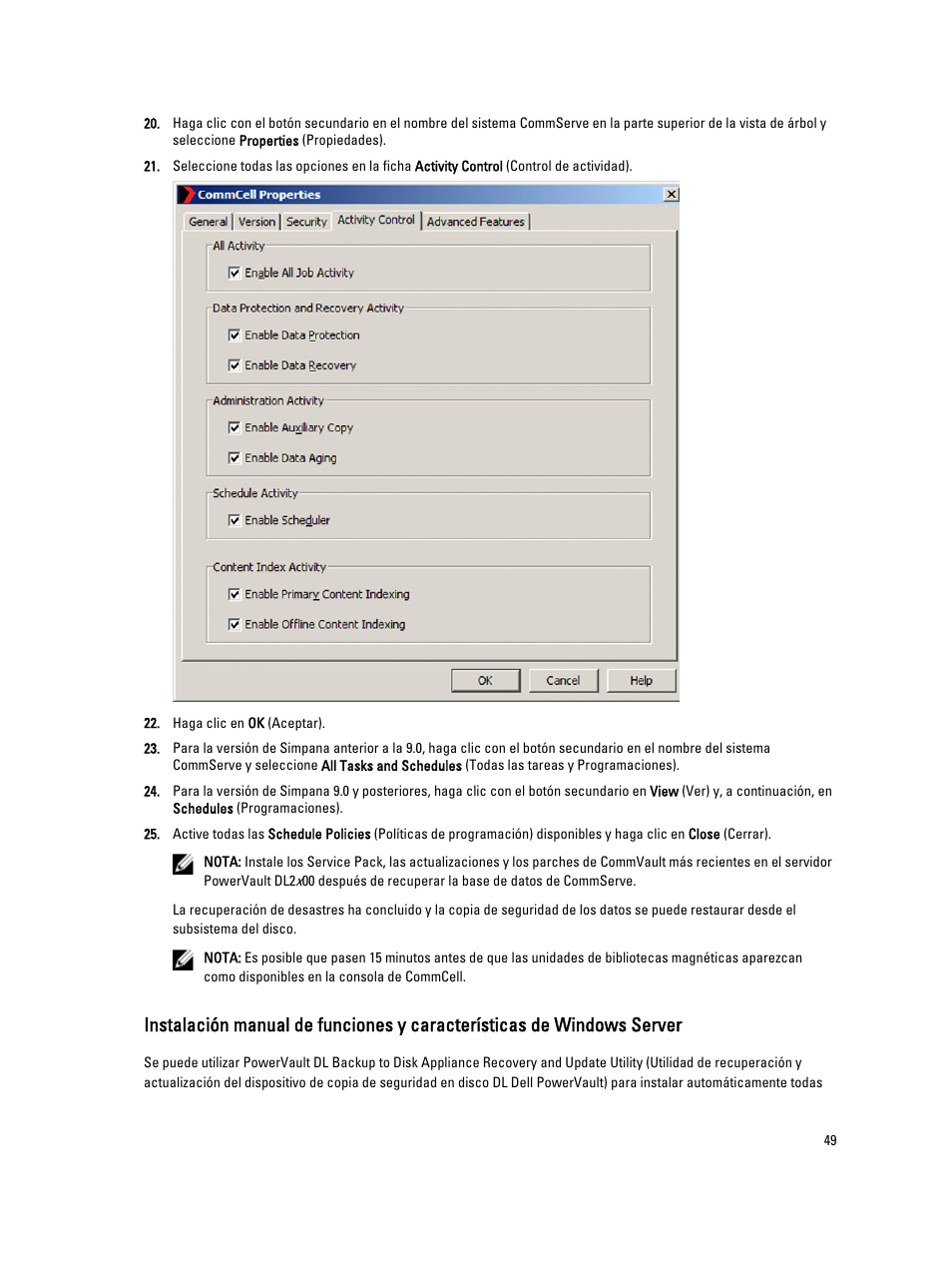 Dell PowerVault DL2200 CommVault User Manual | Page 49 / 65