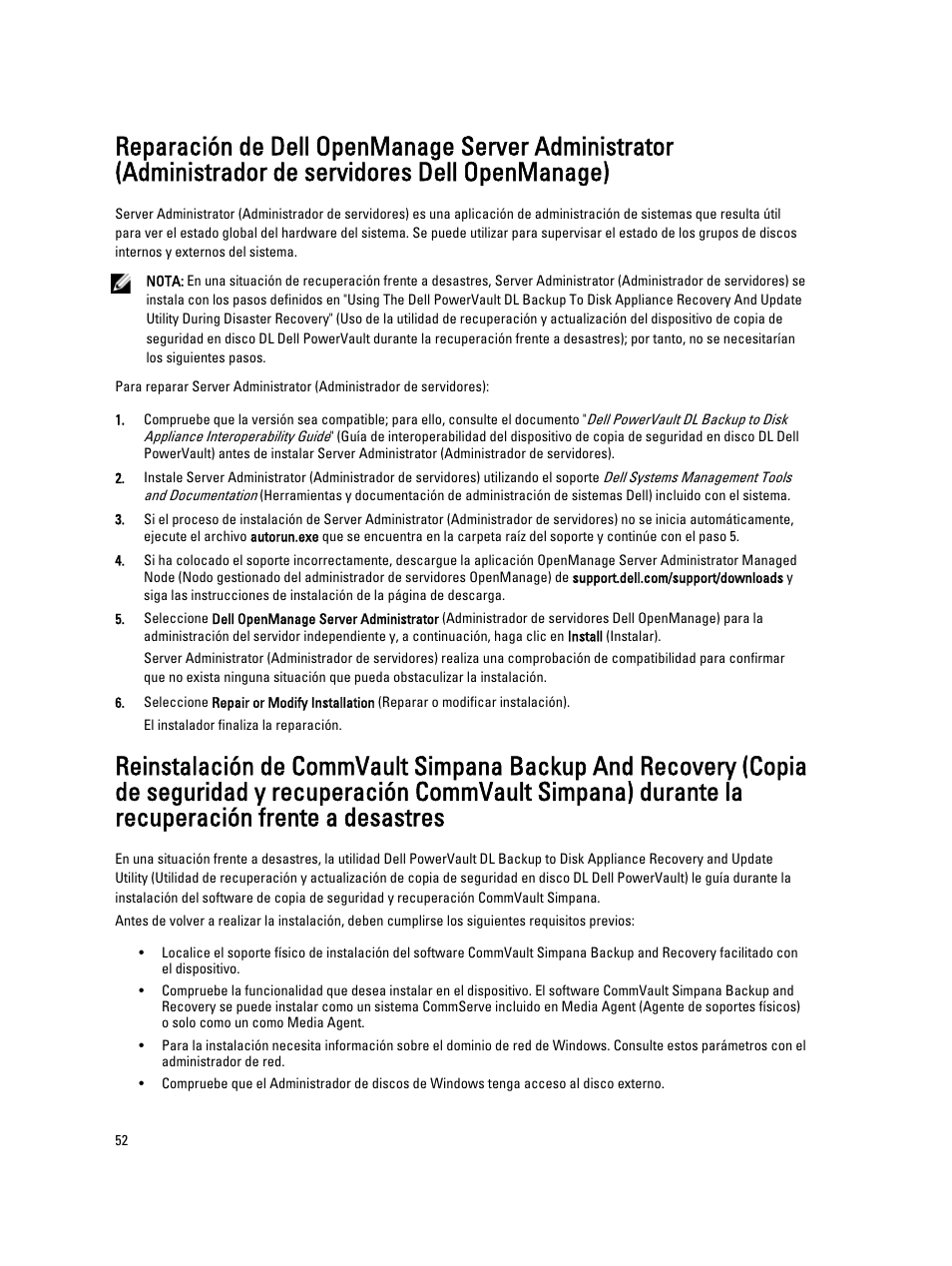 Dell PowerVault DL2200 CommVault User Manual | Page 52 / 65
