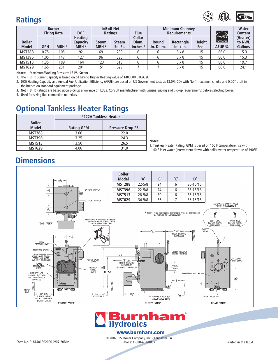 Burnham MST288 User Manual | Page 4 / 4