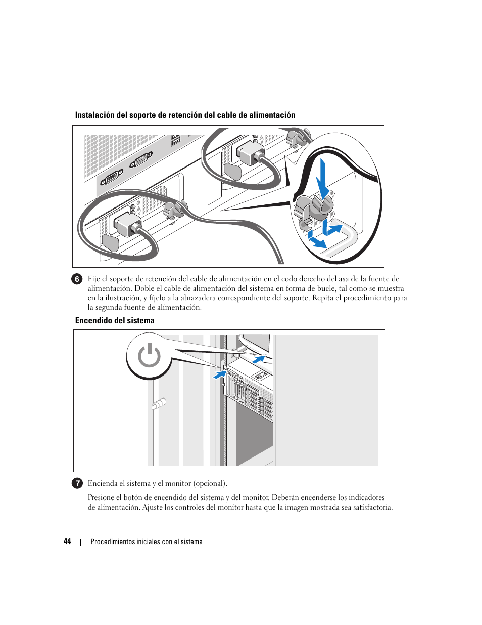 Encendido del sistema | Dell PowerEdge 2900 User Manual | Page 46 / 50