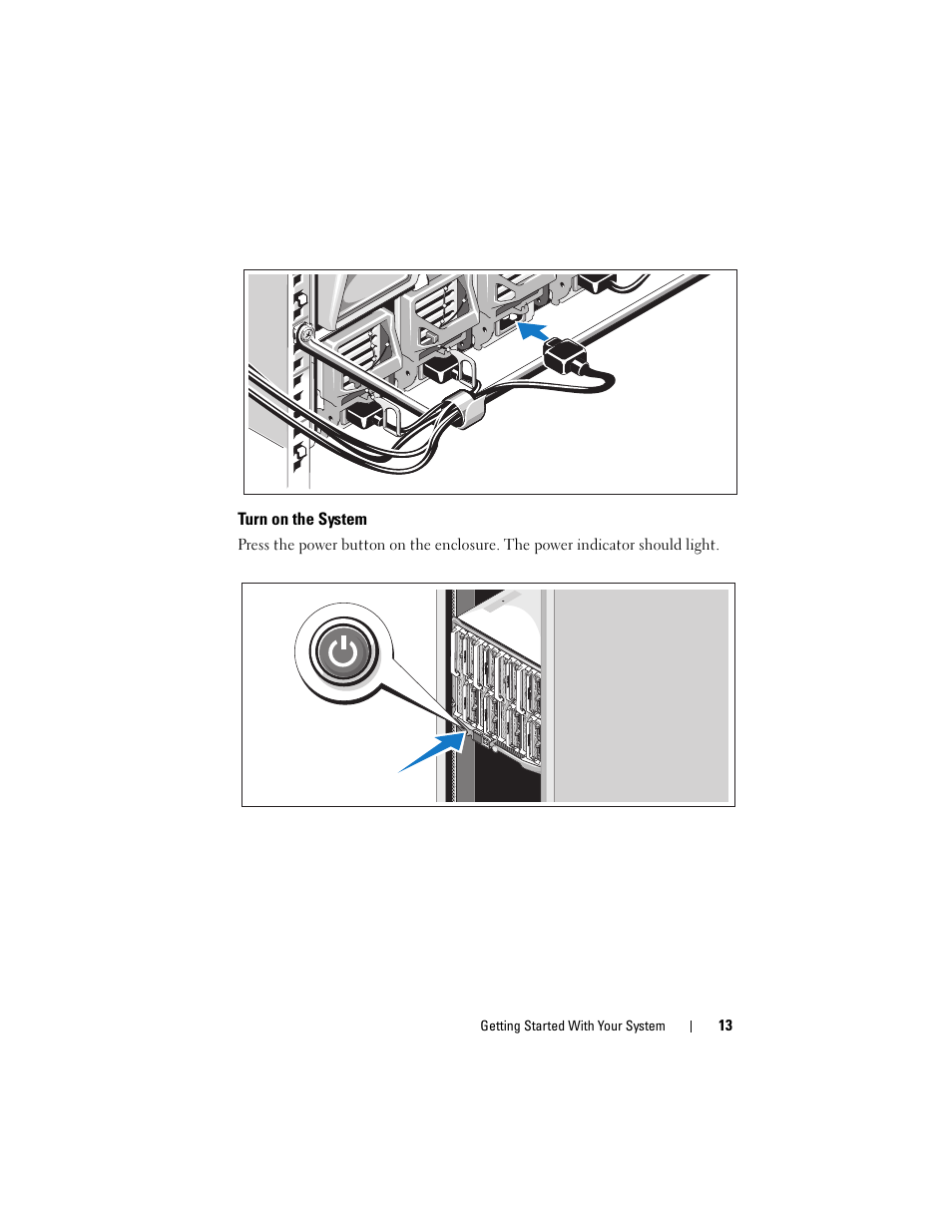 Turn on the system | Dell PowerEdge M805 User Manual | Page 15 / 90