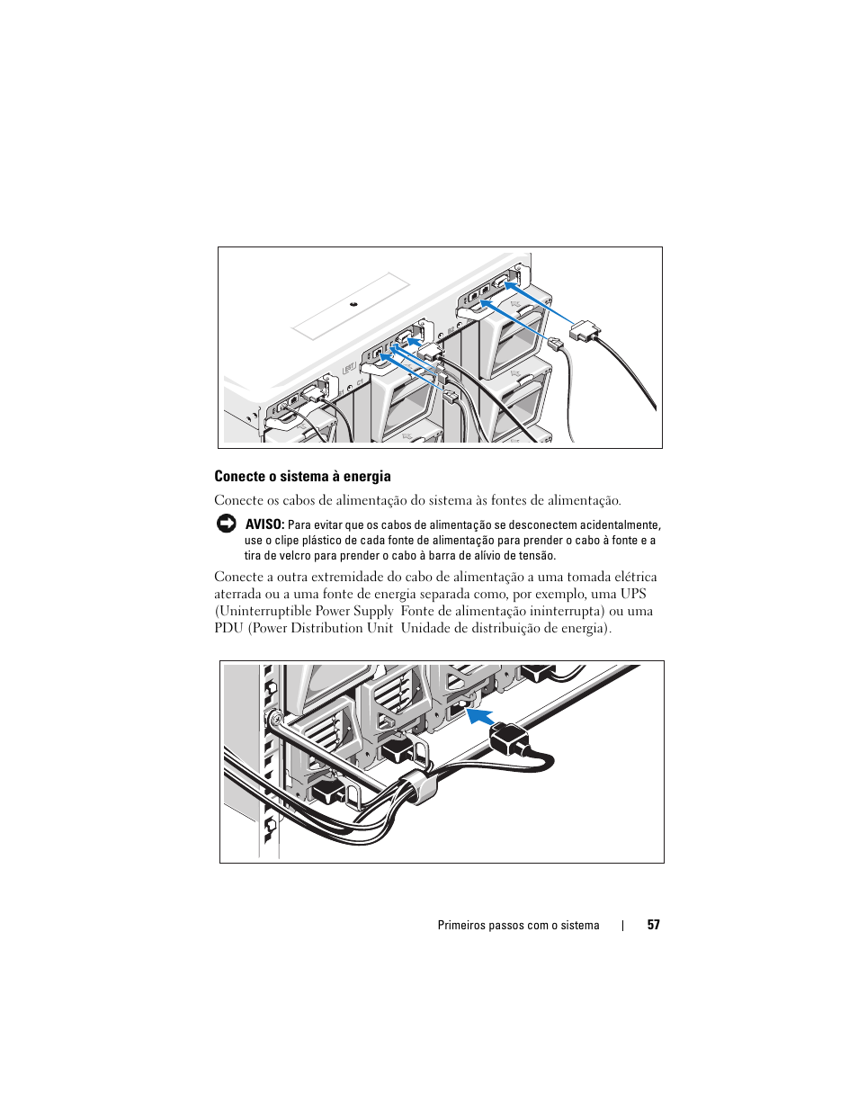 Conecte o sistema à energia | Dell PowerEdge M805 User Manual | Page 59 / 90