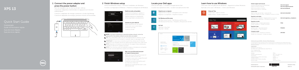 Dell XPS 13 (9343, Early 2015) User Manual | 2 pages
