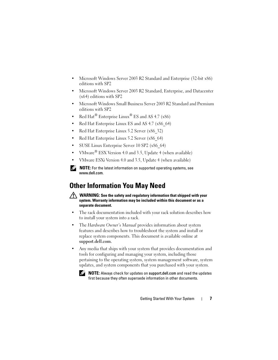 Other information you may need | Dell POWEREDGE R610 User Manual | Page 9 / 56