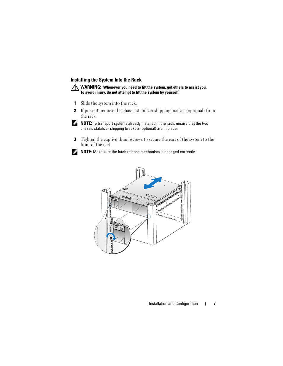 Installing the system into the rack | Dell PowerEdge C5220 User Manual | Page 9 / 70